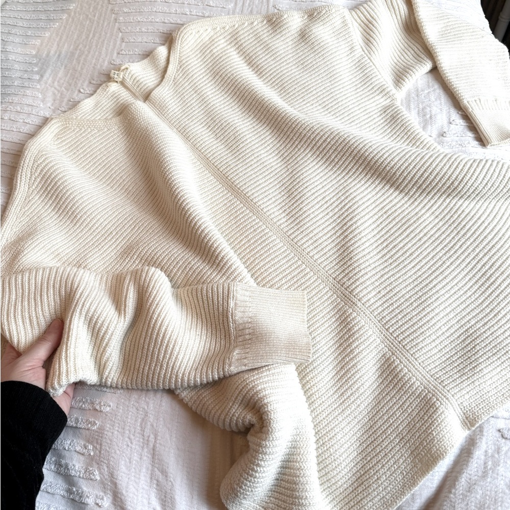 Thick Ivory Modern Knit Women's Sweater